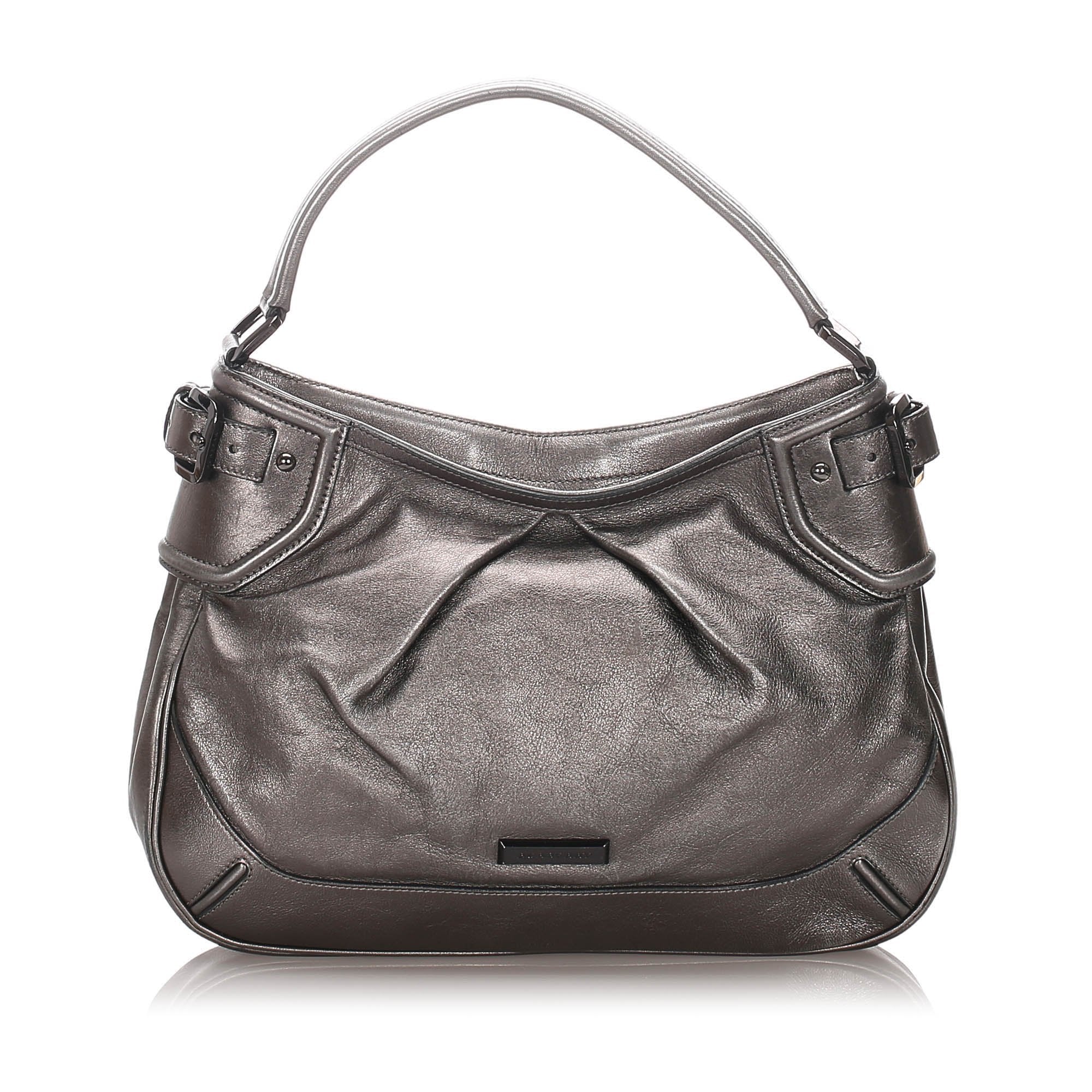 Pre-Loved Burberry Gray Calf Leather Handbag United Kingdom