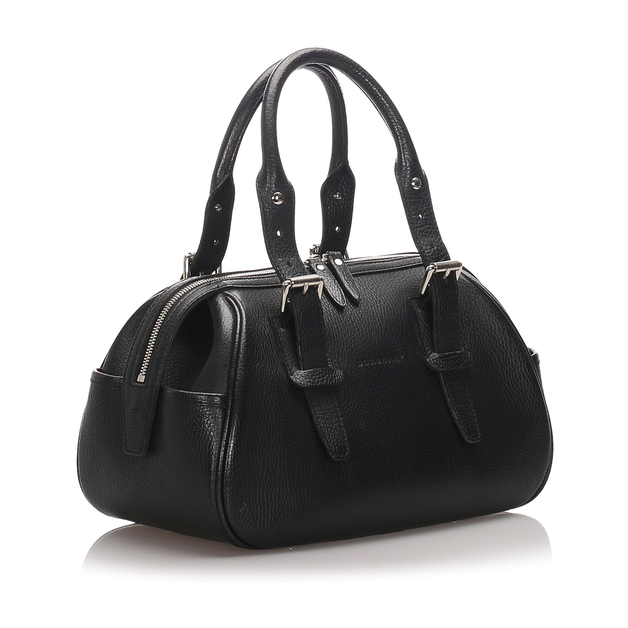 Pre-Loved Burberry Black Calf Leather Handbag United Kingdom