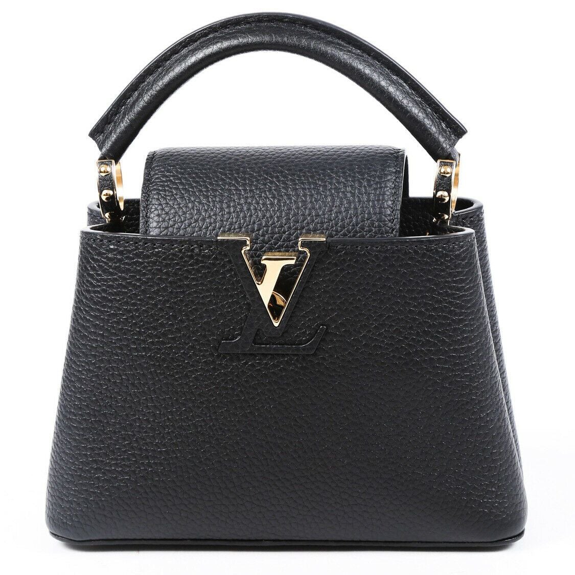 Louis Vuitton Bag Capucines Mini Black Taurillon Leather Satchel