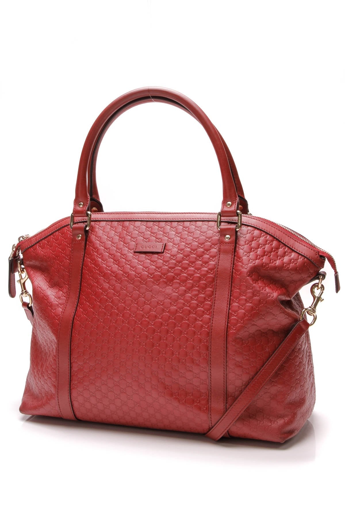 Large Dome Satchel Bag - Red Microguccissima