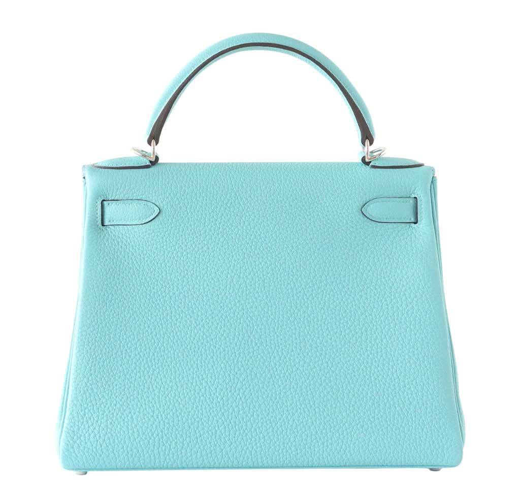 Hermès Kelly 28 Blue Atoll Bag
