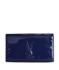 Yves Saint Laurent 361120 Belle De Jour Blue Patent Leather Clutch