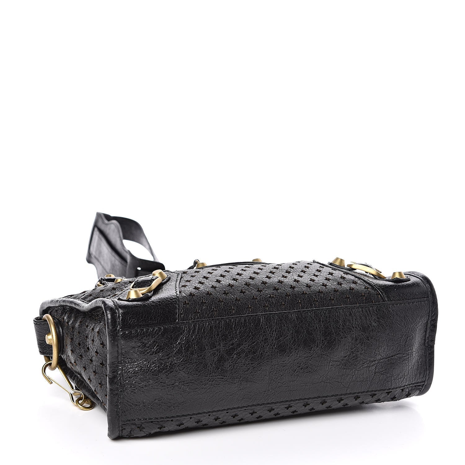 Balenciaga Classic City Black Leather Perforated Mini Satchel Bag 501065