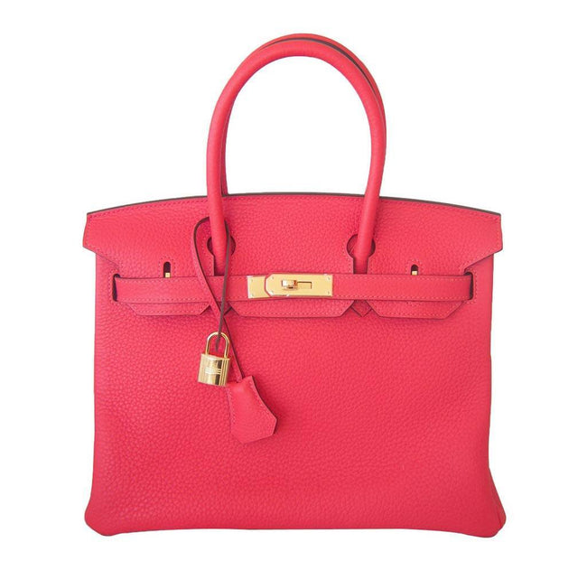 Hermès Birkin 30 Rouge Pivoine Clemence Bag
