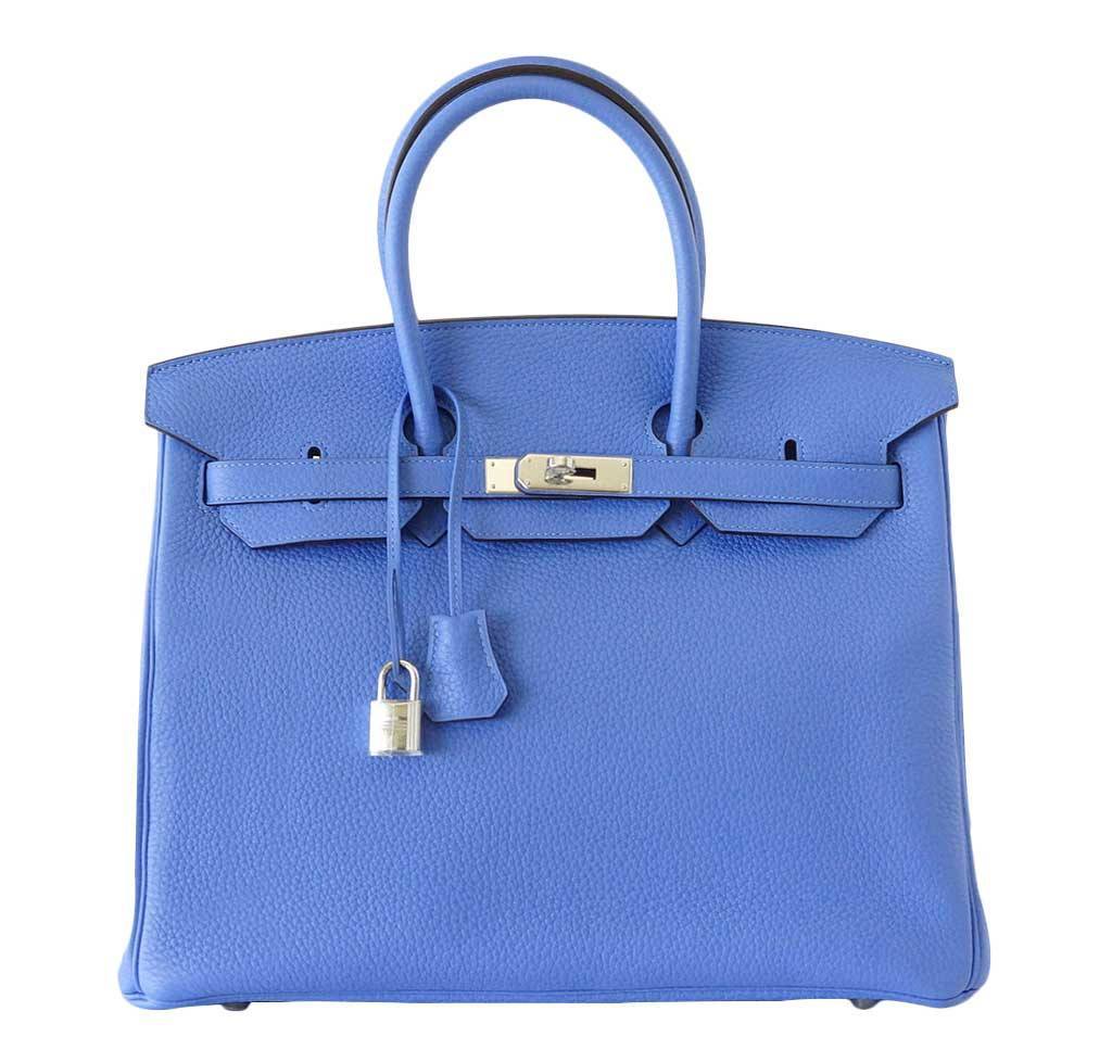 Hermès Birkin 35 Bleu Paradis Clemence Bag