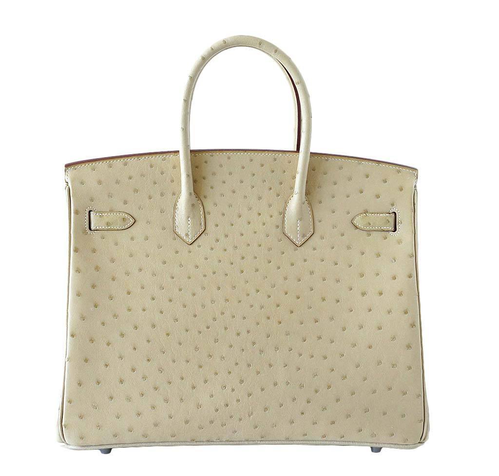 Hermès Birkin 35 Ostrich Parchemin Bag PHW