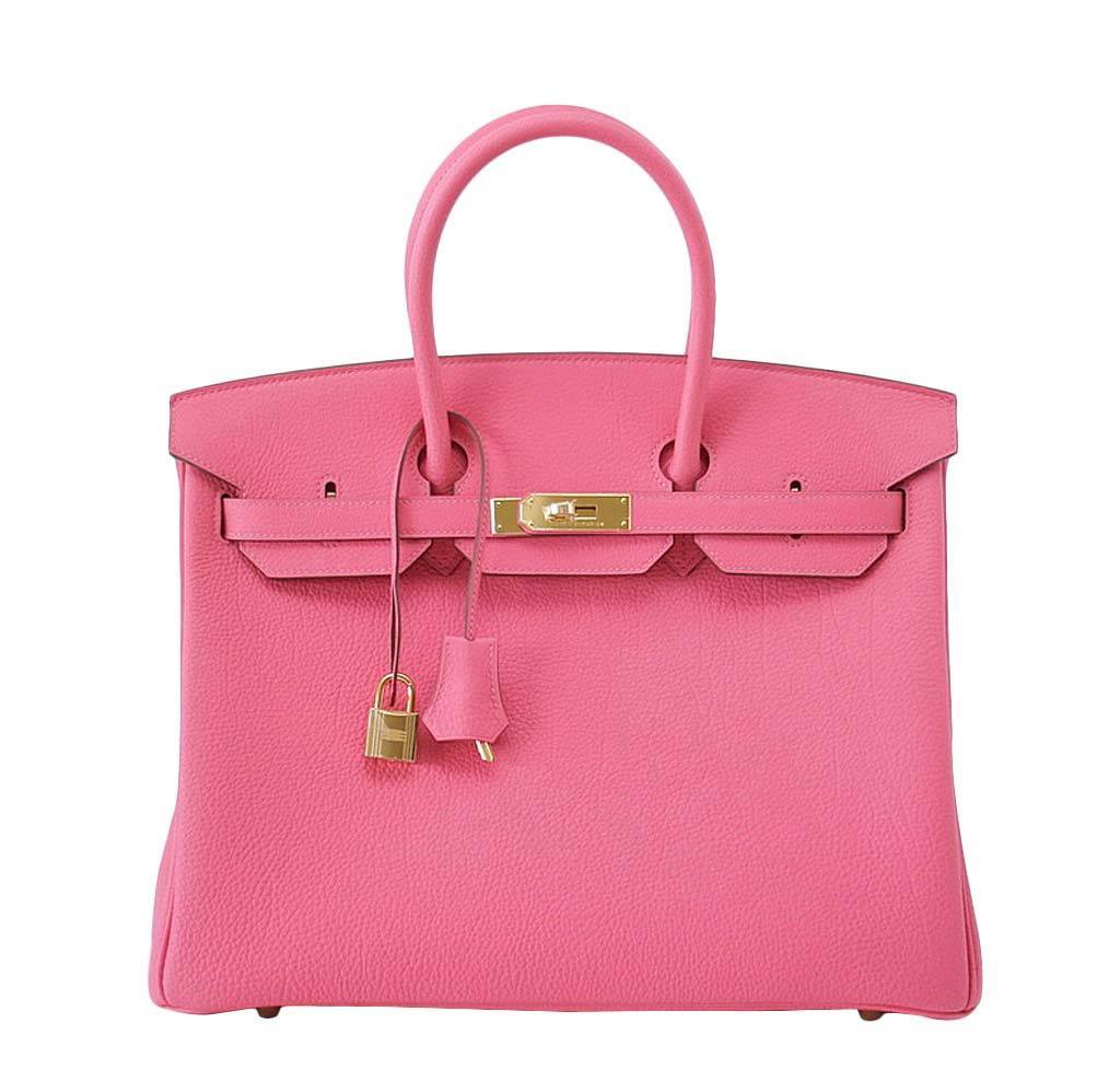 Hermès Birkin 35 Rose Lipstick Bag GHW