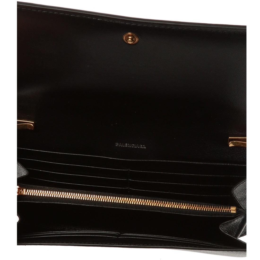 Balenciaga Everyday Black Leather Logo Chain Wallet Bag 593784