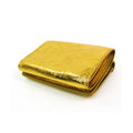 Balenciaga Papier Metallic Gold Arena Lambskin Leather Mini Trifold Wallet 391446