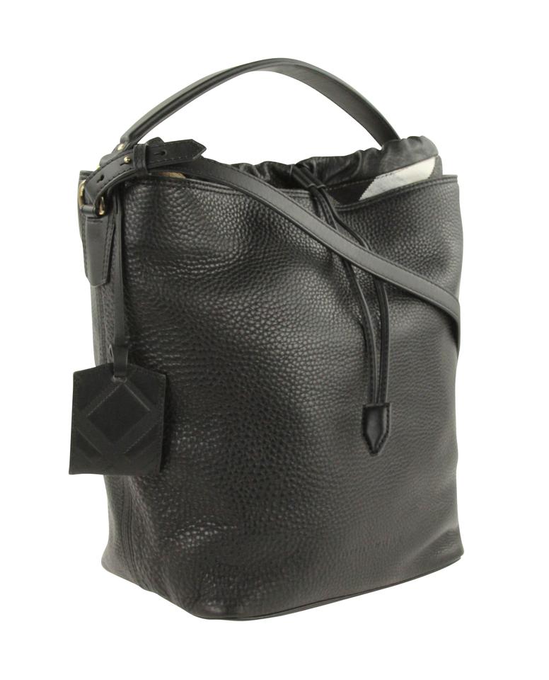 Burberry Medium Ashby Black Leather Hobo Bag