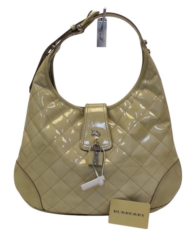 Burberry Handbag Quilted Patent Leather Brooke Hobo Bag