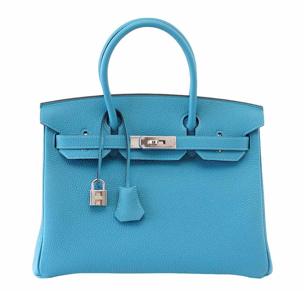 Hermès Birkin 30 Turquoise Bag PHW
