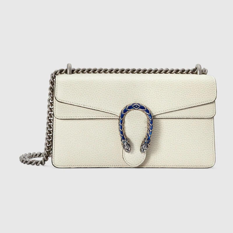 Dionysus small shoulder bag in white leather | G*G® US