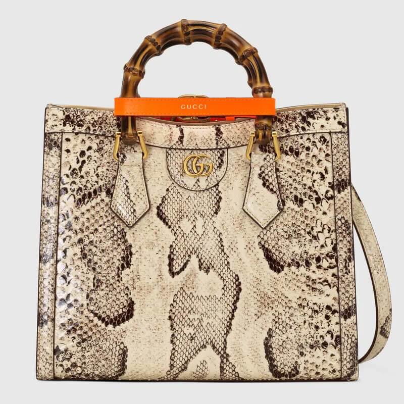 G*G Diana small python tote bag  in natural color | G*G® US