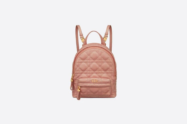 Mini Di**r Backpack Peach Blossom Pink Cannage Lambskin