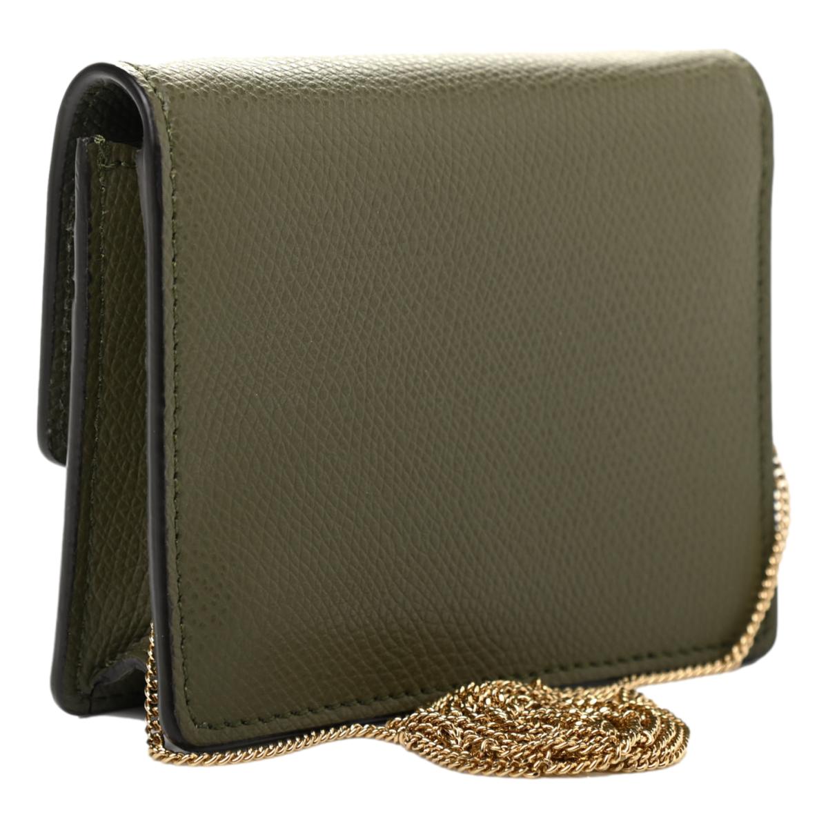 Fendi F is Fendi Asparago Leather Mini Chain Wallet Bag 8M0408