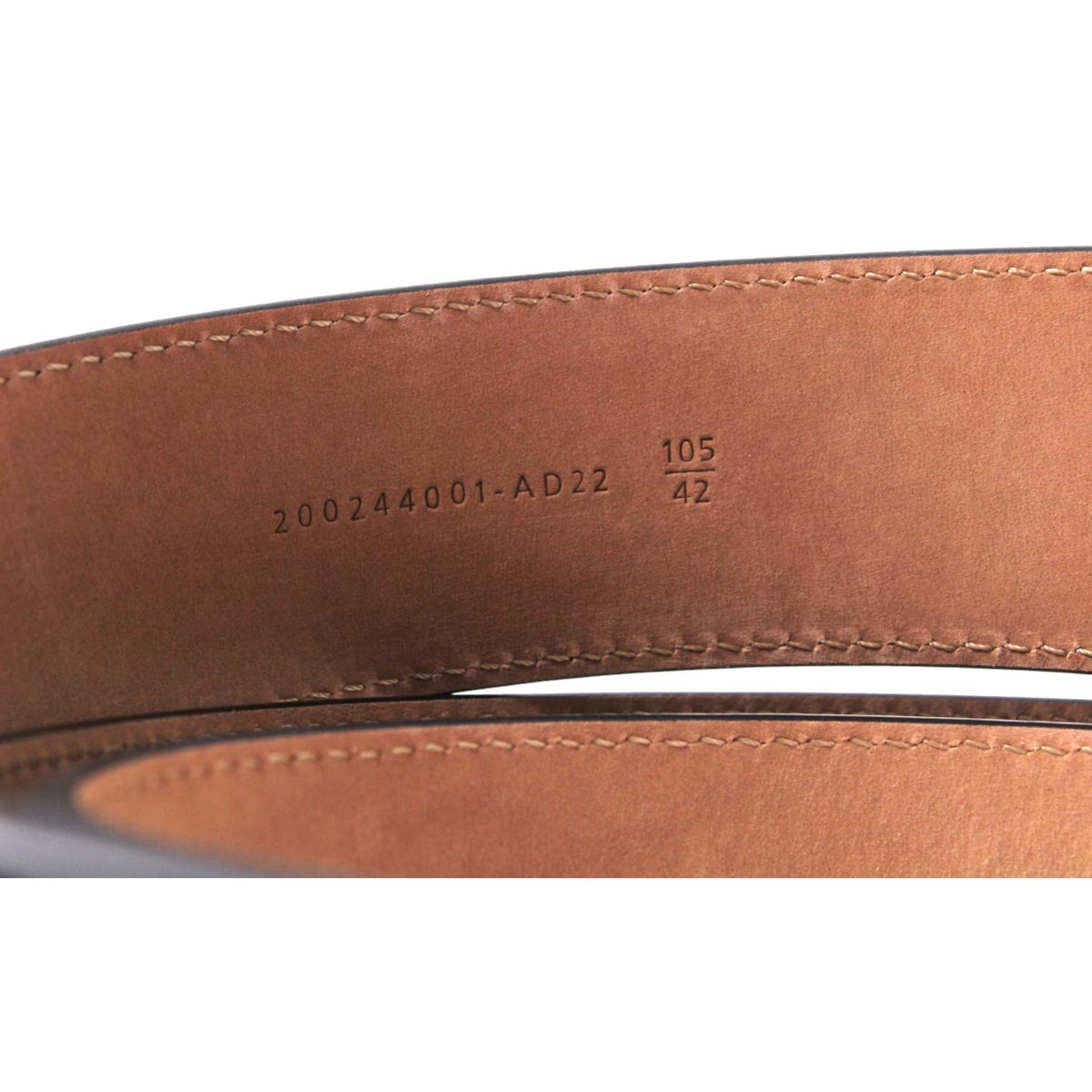 Fendi Reversible Black Beige Leather Perforated FF Buckle Belt Size 105 7C0437