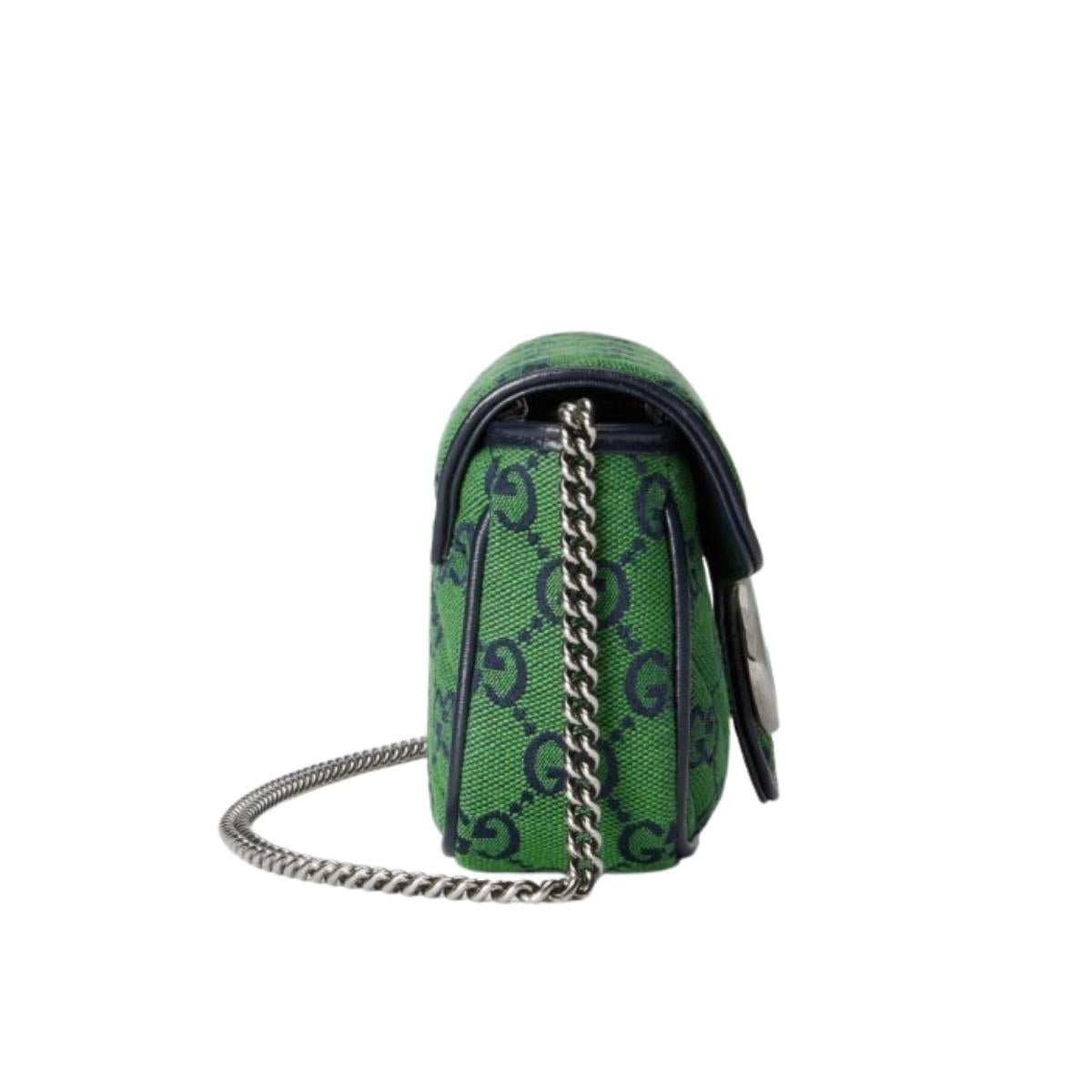 Green GG Marmont Multicolour Super Mini Bag