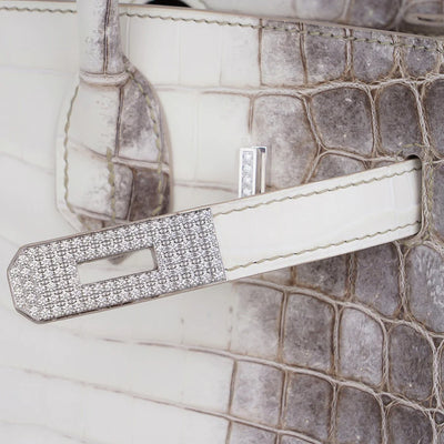 Hermes Birkin 30 Bag Diamond Himalayan Himalaya Handmade Blanc Crocodile White Gold Hardware