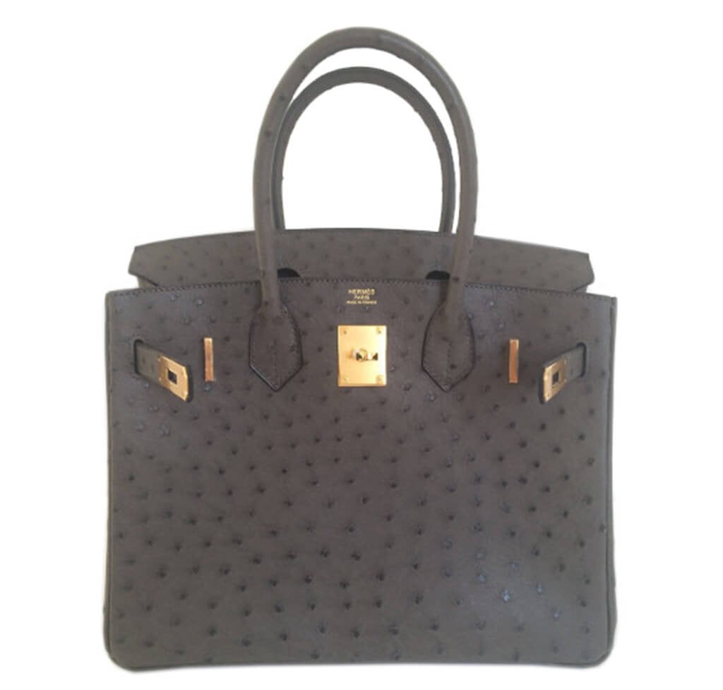 Hermès Birkin 30 Ostrich Graphite Bag