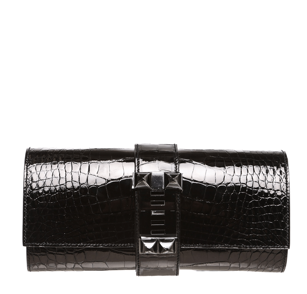 Hermès Medor Clutch 23 Black Alligator Bag