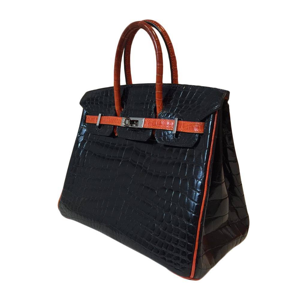 Hermès  Bi-Color Birkin Crocodile Bag 25cm
