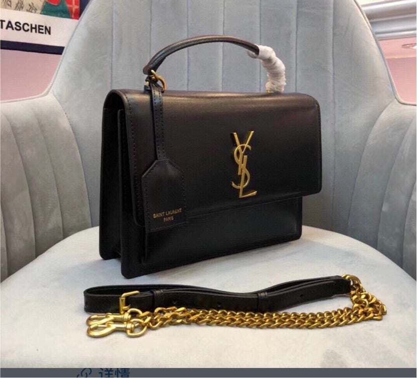 Black New YSL woman shoulder handbag