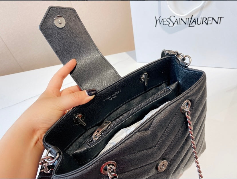 Black Leather YSL ladies handbag