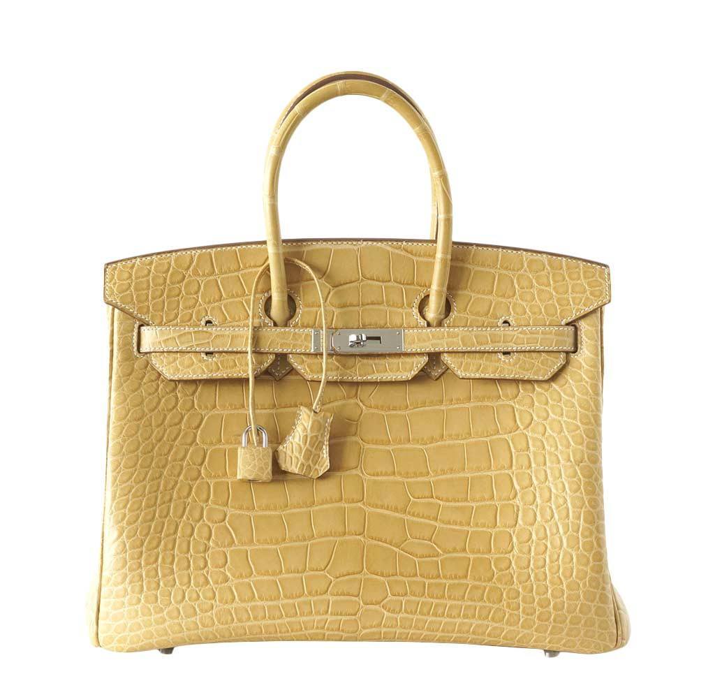 Hermès Birkin 35 Alligator Mais Bag