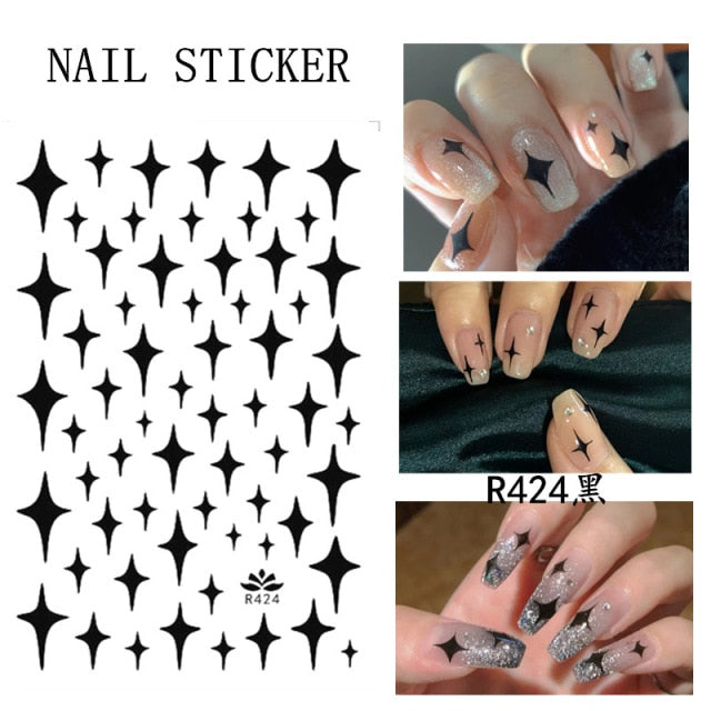 HZ Korea 2019 Summer Sweet Cute Colorful Flower Nail Sticker Waterproof Design Nail Decals For Women Girls Party Accessories