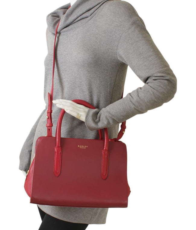 Radley & Co Liverpool Street Zip-top Red Leather 2-Way Bag
