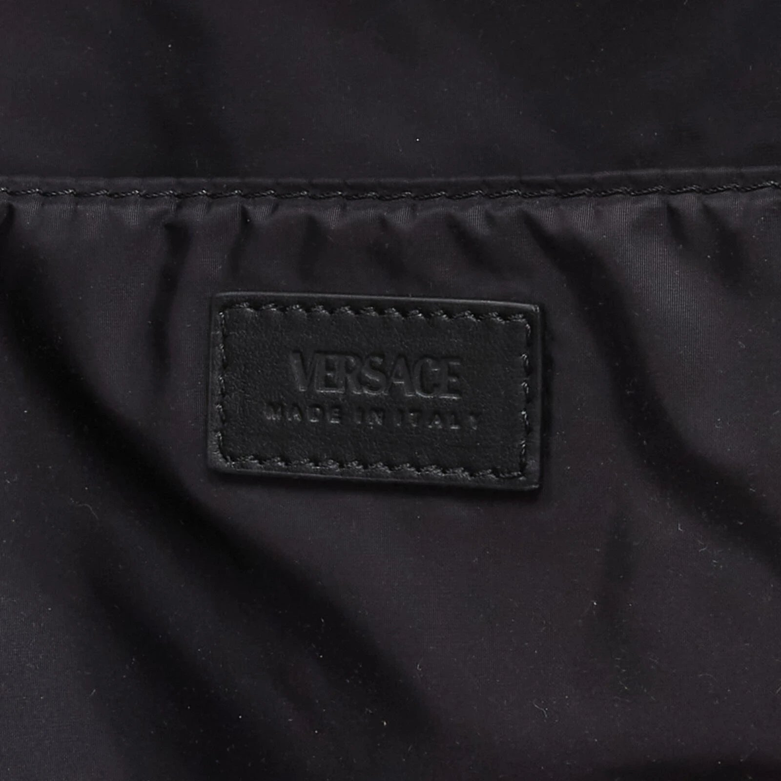 Versace Black Nylon Barocco Signature Print Zip Backpack 1002886